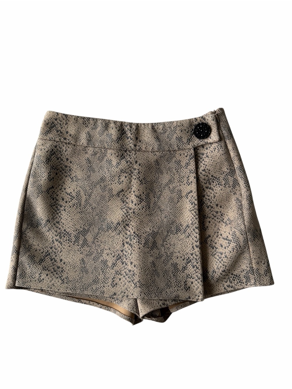 Zara Snakeskin Faux Suede like material Skort size S